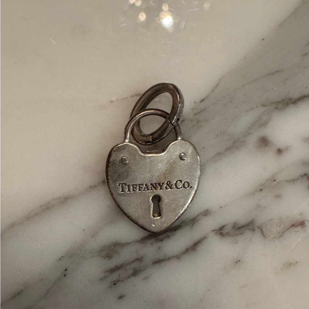 Tiffany Sterling Silver 1” Heart Lock Pendant with Opening Bail